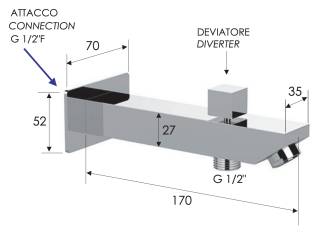 Излив настенный 18 см с дивертером Remer 91QD