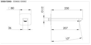 Излив настенный 23 см Remer Energy 91EYL