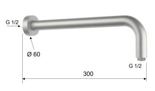 Кронштейн для верхнего душа 30 см Remer INOX SS343L30, нержавеющая сталь