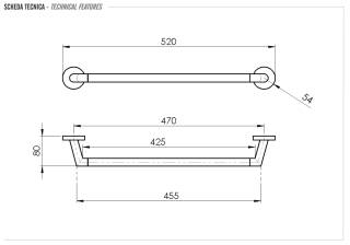Полотенцедержатель 40 см Remer Guest GS40CR