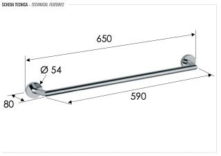Полотенцедержатель 60 см Remer Guest GS30BO, белый матовый