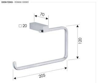 Полотенцедержатель Remer SQ SQ44CR