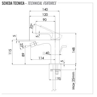 Смеситель для биде Remer Absolute AU20BO, белый матовый