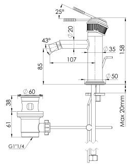 Смеситель для биде Remer Atelier AL20BO, белый матовый