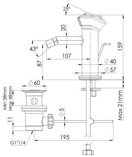 Смеситель для биде Remer Element ET20