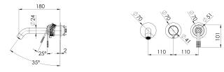 Смеситель для ванны Remer Atelier AL54D3PWB