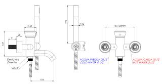 Смеситель для ванны Remer Element ET02BG, золото брашированное