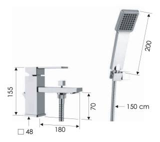 Смеситель для ванны Remer Qubika Q03