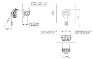 Смеситель для душа Remer Atelier AL30QDO, золото глянцевое