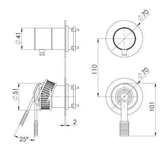 Смеситель для душа Remer Atelier AL92PWBBO, белый матовый
