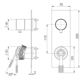 Смеситель для душа Remer Atelier AL93WBCFP, черный брашированный хром