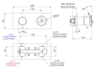 Смеситель для душа Remer Chrono CH93ZBG, золото брашированное