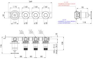Смеситель для душа Remer Chrono CH98D3PRP, медь брашированная