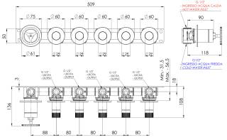 Смеситель для душа Remer Chrono CH98D5PBG, золото брашированное