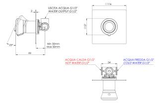 Смеситель для душа Remer Element ET30QDO, золото глянцевое