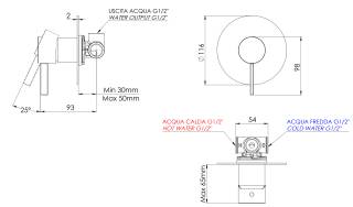 Смеситель для душа Remer Metrica MC30LBG, золото брашированное