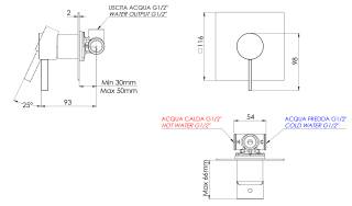 Смеситель для душа Remer Metrica MC30QBG, золото брашированное