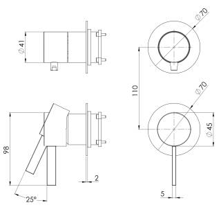 Смеситель для душа Remer Metrica MC92PWBBO, белый матовый