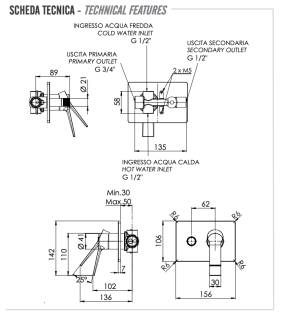 Смеситель для душа Remer Slash SL09HRG
