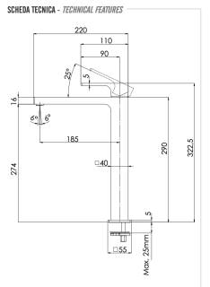 Смеситель для раковины Remer Absolute AU11L