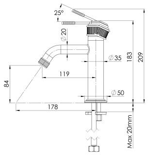 Смеситель для раковины Remer Atelier AL12