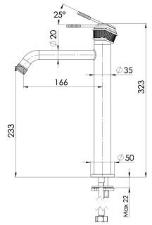 Смеситель для раковины Remer Atelier AL11LXLBR, бронза масляная