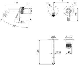 Смеситель для раковины Remer Atelier AL15PWBBR, бронза масляная