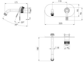 Смеситель для раковины Remer Atelier AL15WBBG, золото брашированное