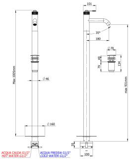 Смеситель для раковины Remer Atelier AL18CFP, черный брашированный хром