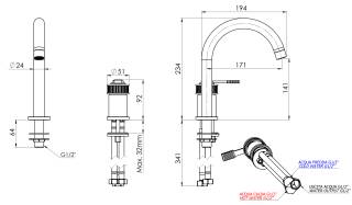 Смеситель для раковины Remer Atelier AL57CFP, черный брашированный хром