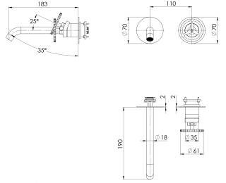 Смеситель для раковины Remer Chrono CH15PLWB