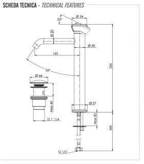 Смеситель для раковины Remer Element ET10LXL