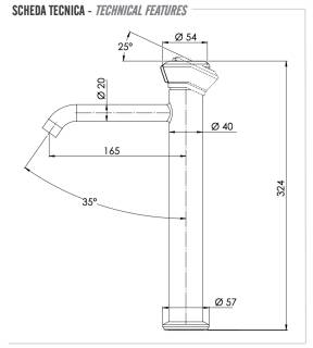Смеситель для раковины Remer Element ET11LXLCFP, черный брашированный хром
