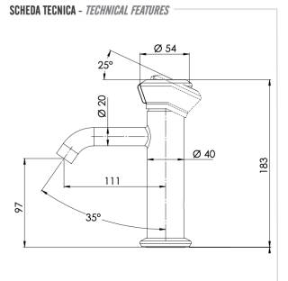Смеситель для раковины Remer Element ET12DO, золото глянцевое