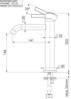 Смеситель для раковины Remer Metrica MC12A