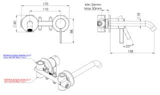 Смеситель для раковины Remer Metrica MC15PRP, медь брашированная