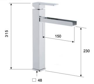 Смеситель для раковины Remer Qubika Cascata QC11L
