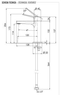 Смеситель для раковины Remer Slash SL12NO, черный матовый