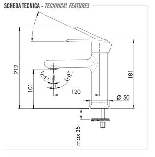 Смеситель для раковины Remer Vanity V12BG, золото брашированное