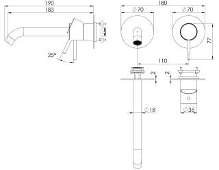 Смеситель для раковины Remer X Style X15PLWBBG, золото брашированное