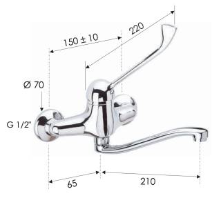 Смеситель медицинский для раковины Remer K45S
