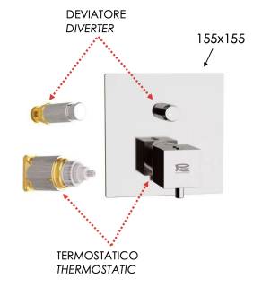 Смеситель термостатический для душа Remer Q-Elegance QT09KBCFP, черный брашированный хром