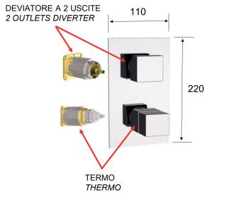 Смеситель термостатический для душа Remer Q-Elegance QT92KBBG, золото брашированное