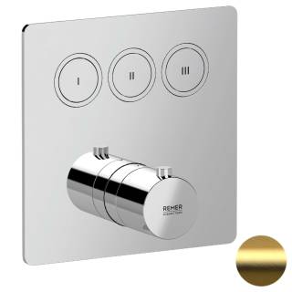 Смеситель термостатический для душа Remer X Style X99QD3KBBG, золото брашированное