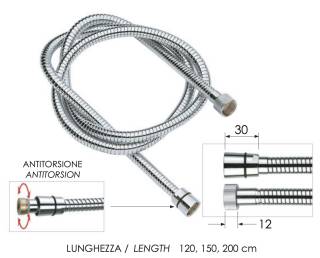 Шланг для душа 120 см Remer 333CNDGAT120