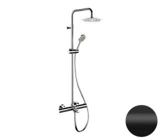 Душевая система термостатическая с изливом Remer EQ34A8MPUFM25NO, черный матовый