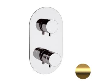 Смеситель термостатический для душа Remer Elegance NT92BG, золото брашированное