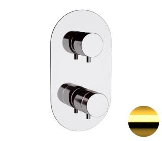Смеситель термостатический для душа Remer Elegance NT93DO, золото глянцевое
