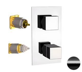 Смеситель термостатический для душа Remer Q-Elegance QT93KBCFP, черный брашированный хром