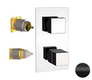 Смеситель термостатический для душа Remer Q-Elegance QT93KBNO, черный матовый